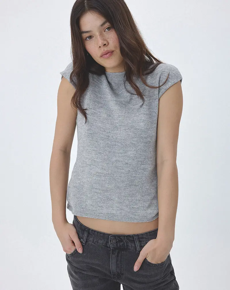 Hanuva Top In Knit Grey 1