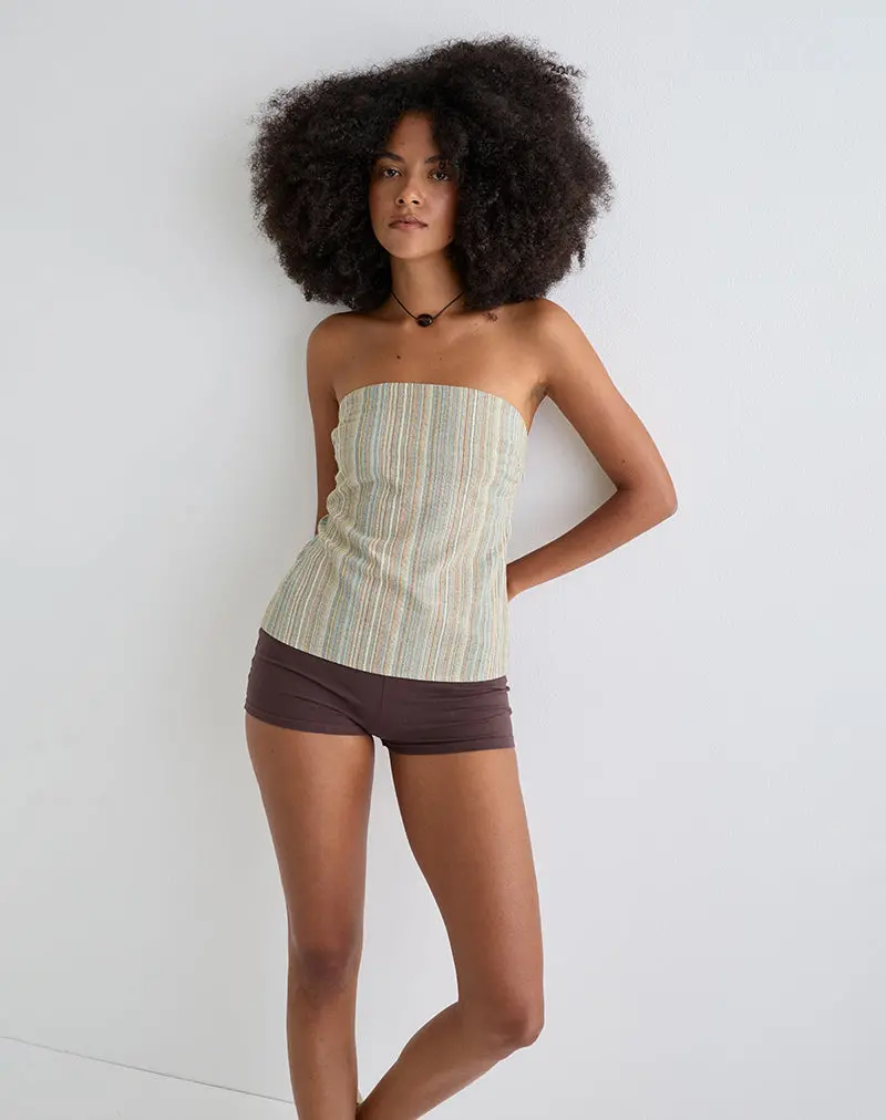 Hisana Bandeau Top In Stripe Yellow 1