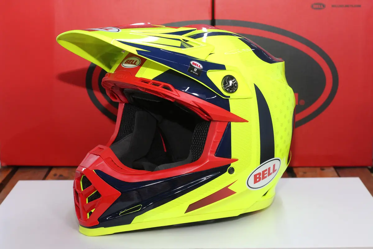 Bell Helmet Moto-9 Flex (Vice Blue/Yellow) 1