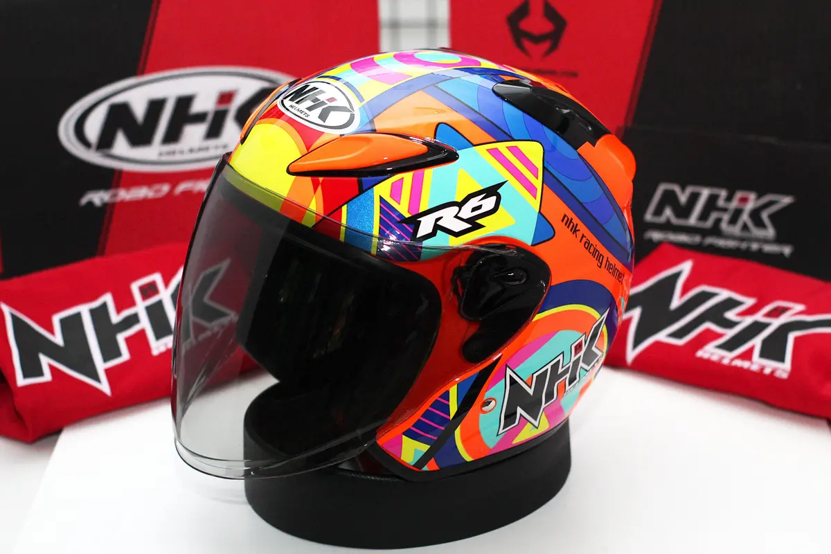 Nhk Helmet R6 Pigment (Orange Flo Glossy) 1