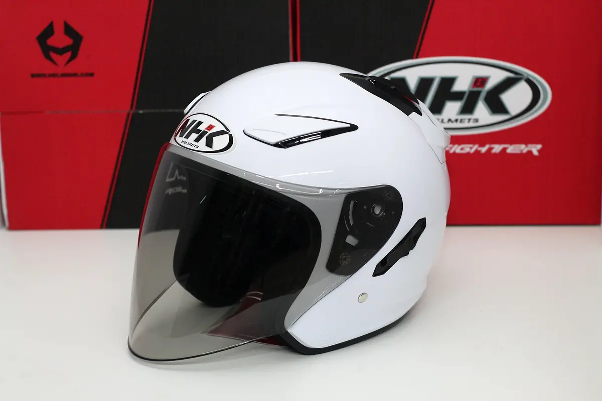 Nhk Helmet R1 V2.0 Solid (White Glossy) (D-Ring) 1