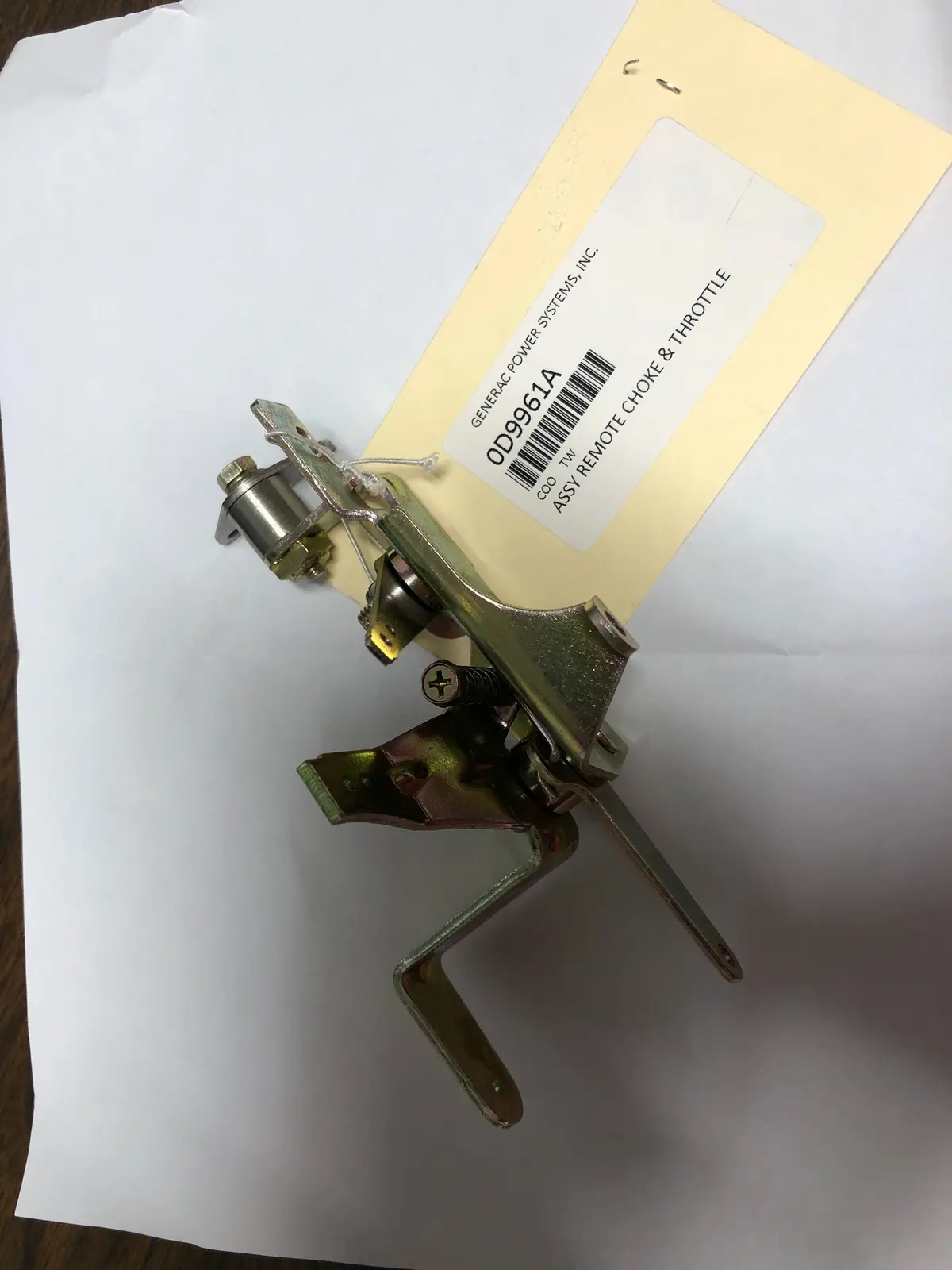 0D9961a   Assy,Choke/Throttle Machined  Generac 1