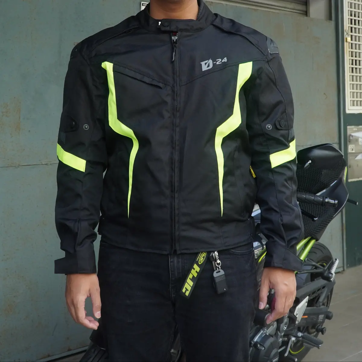 Durian Bikers D-24 Men Jacket Mesh (Black/Hi Viz) 1