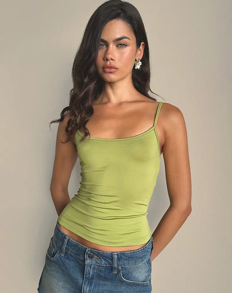 Jasila Vest Top In Green 1