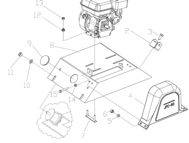 Jmfix45-000  Fix45-000 Engine Fixing Bolt Ref 7 Northstar Compactor 1