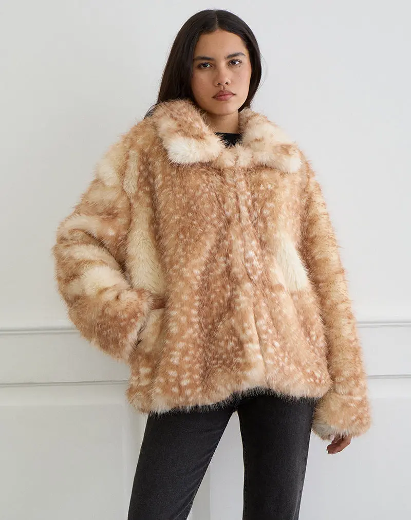 Joji Jacket In Beige Bambi Print 1