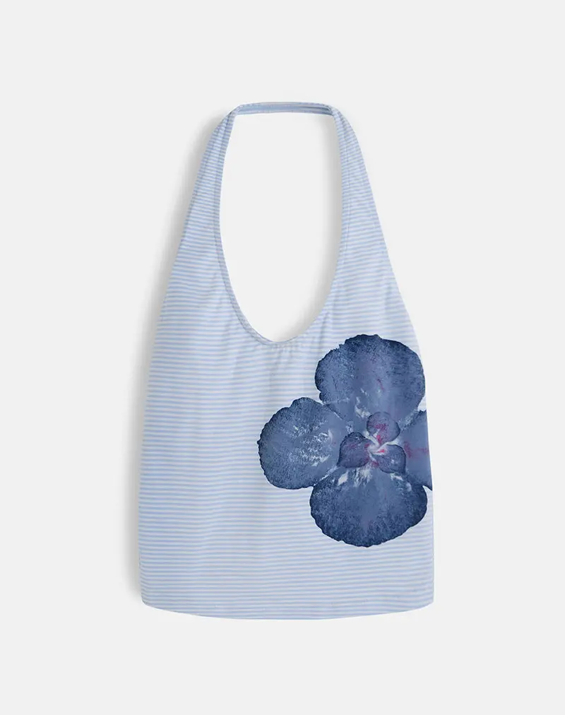 Jules Top In Stripe Floral Baby Blue 1