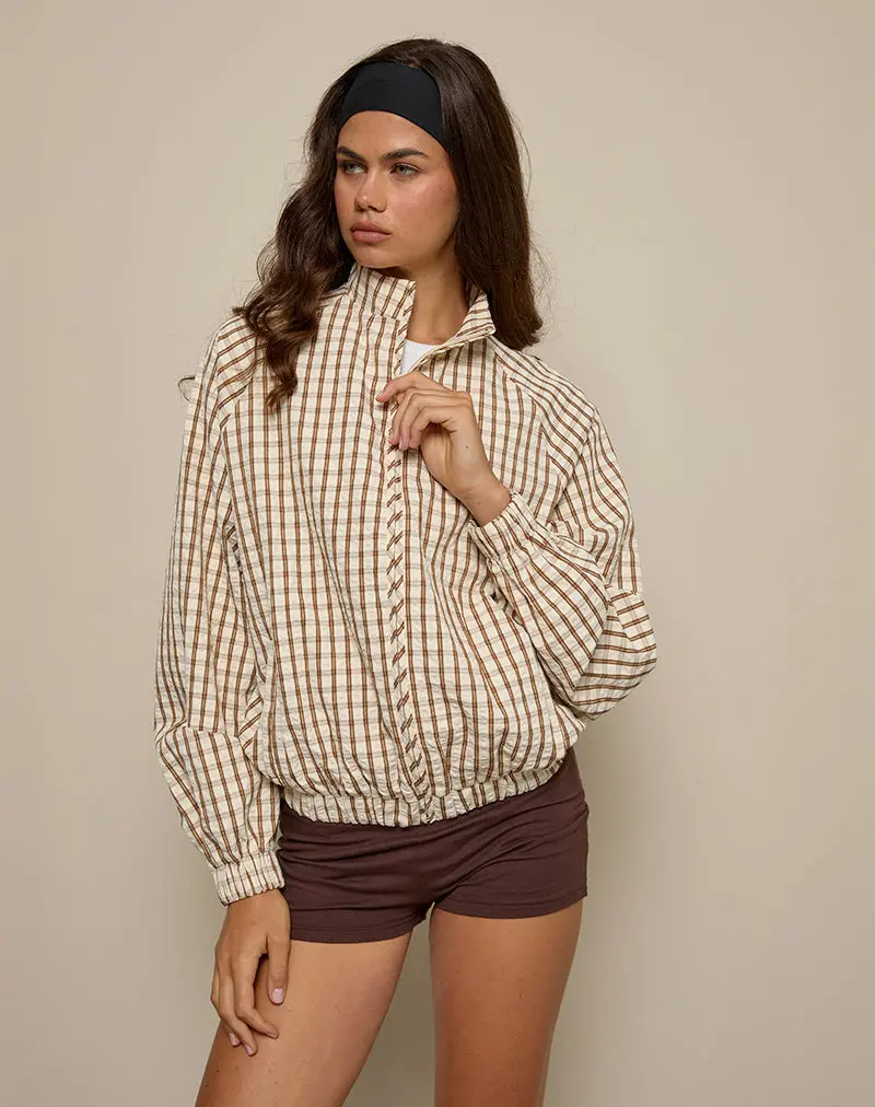 Kalle Shell Jacket In Brown Check 1