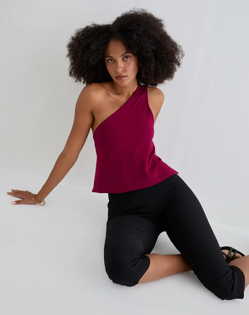 Klazari Top In Rayon Jersey Burgundy 1