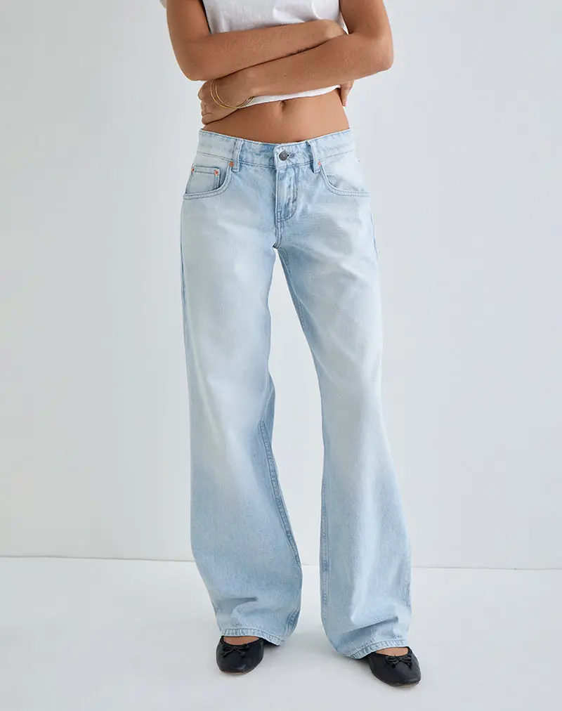 Low Rise Parallel Jeans In Icy Blue 1