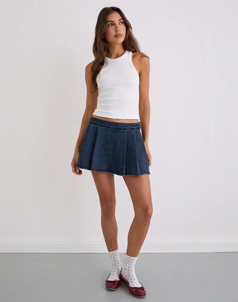 Lupi Micro Skirt In Chambray Vintage Blue 1