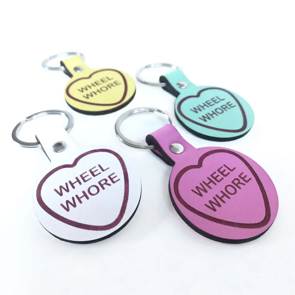 Leather Love Heart Keyring 1