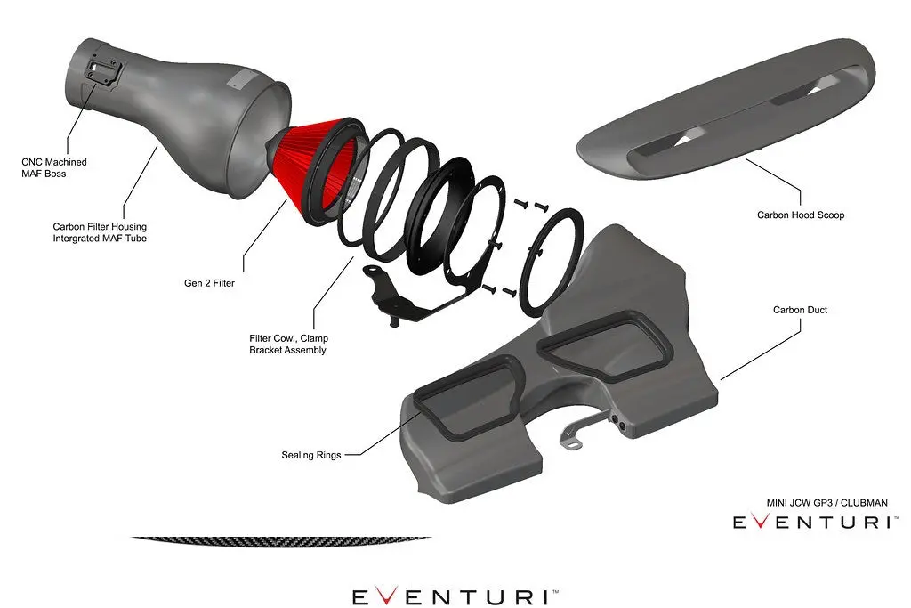 Eventuri Mini F56 Jcw Gp3 / F54 Jcw Clubman 306Hp Black Carbon Intake System 1