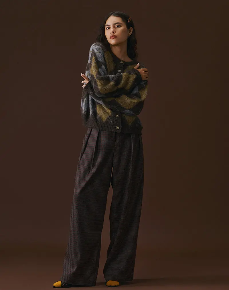 Nala Trouser In Heavy Woven Check Blue And Red 1