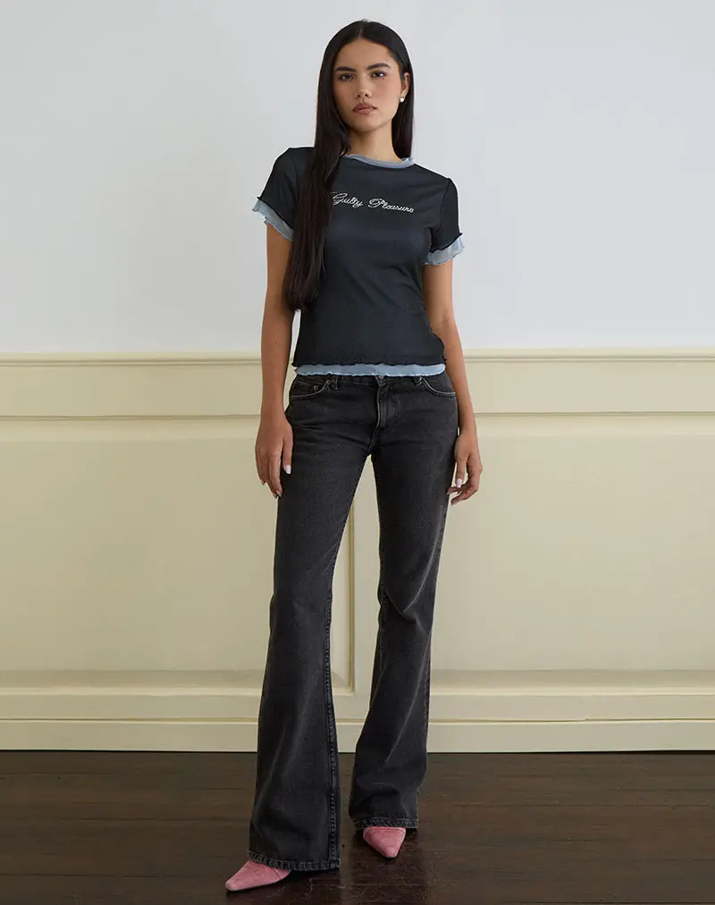 Noburia Top In Black Blue Guilty Pleasure Hot Fix 1