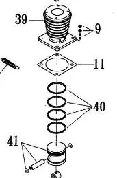 789394 Piston Cylinder Kit Reference 39, 40, And 41 Shown  Northstar 1
