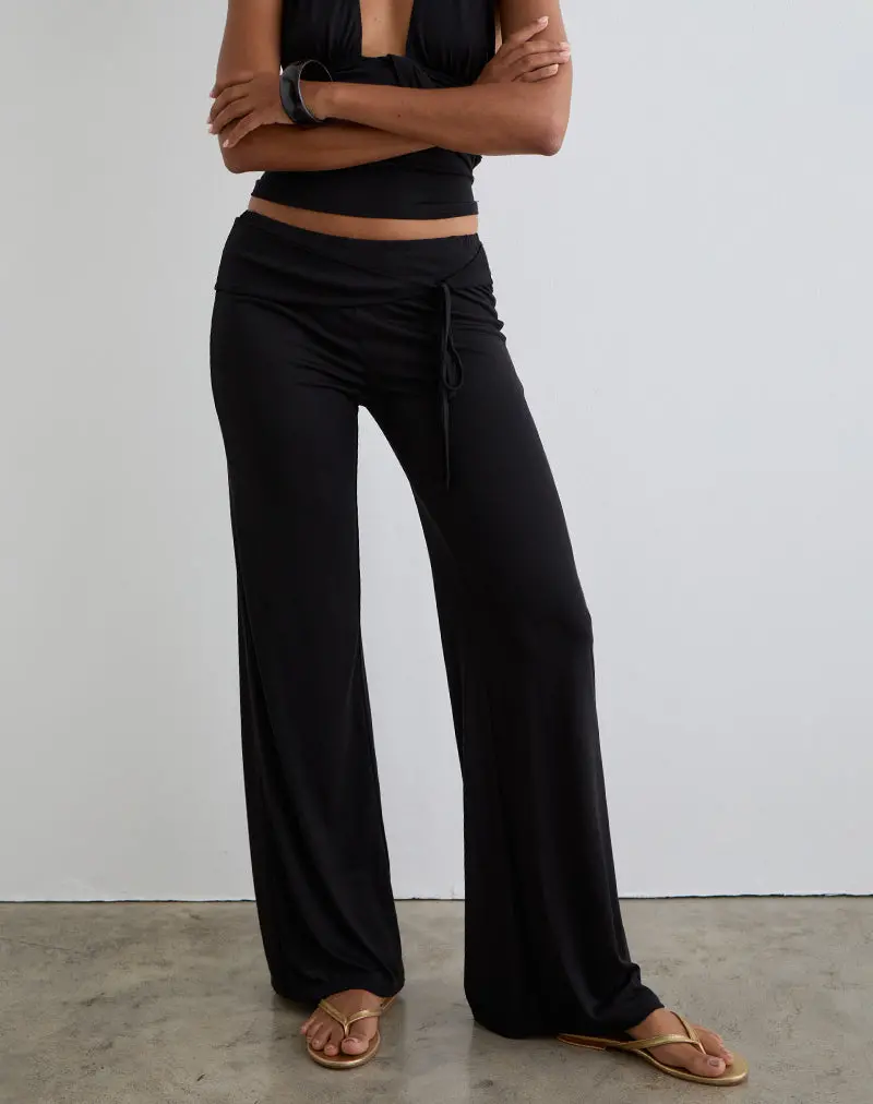 Donata Trouser In Black With Belt 1