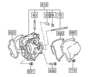 279-13001-21 Cylinder Head Reference 610 Robin Subaru 1