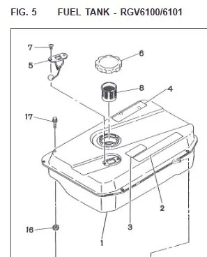 31D-36001-01 Reference Number 1 Shown Fuel Tank For Robin Subaru Generators Rgv6100 Rgv6101 Replaces 31D-36011-01 1
