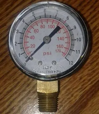 330026000F  Pressure Gauge Gauge, D2000hssv5 170 Psi Bottom Mount Rolair Ra-5 1