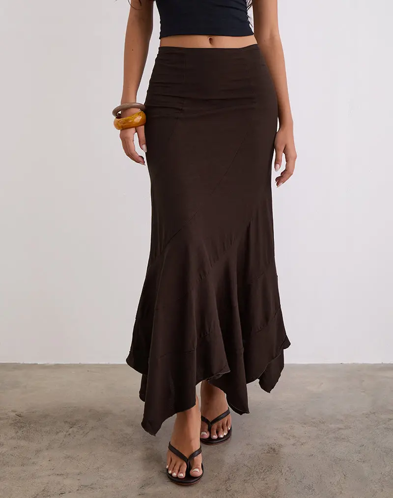 Rombe Maxi Skirt In Bitter Chocolate 1