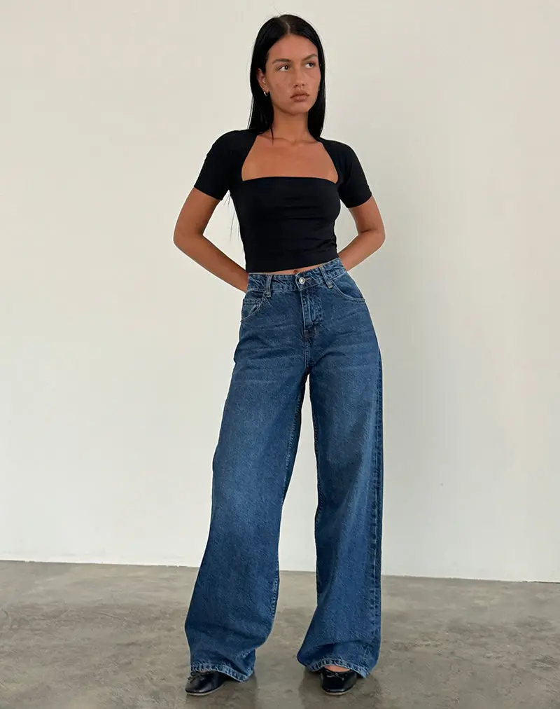 Roomy Extra Wide Jeans In Mid Blue Used 1
