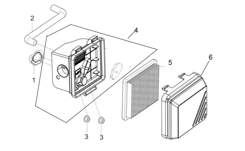 A201763 Air Filter Housing Reference 4 Shown Powermate Southland 1