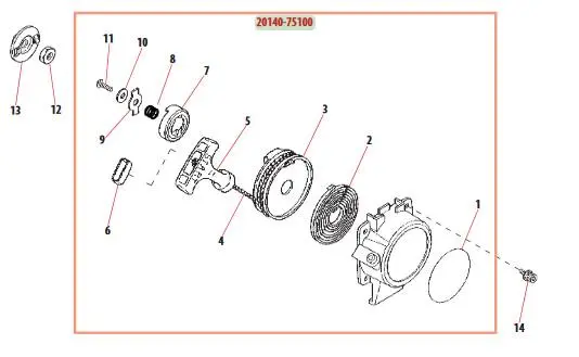 20140-75100 Recoil Starter Shindaiwa 1