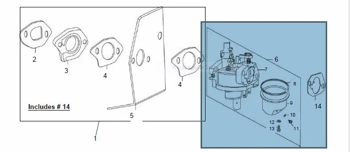 A201772 Gasket Kit Reference 1 Shown And Includes Gasket 14 Shown Powermate Southland  Nla 1