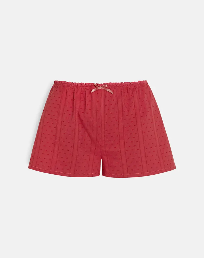 Sumi Shorts In Cotton Dobby Red 4