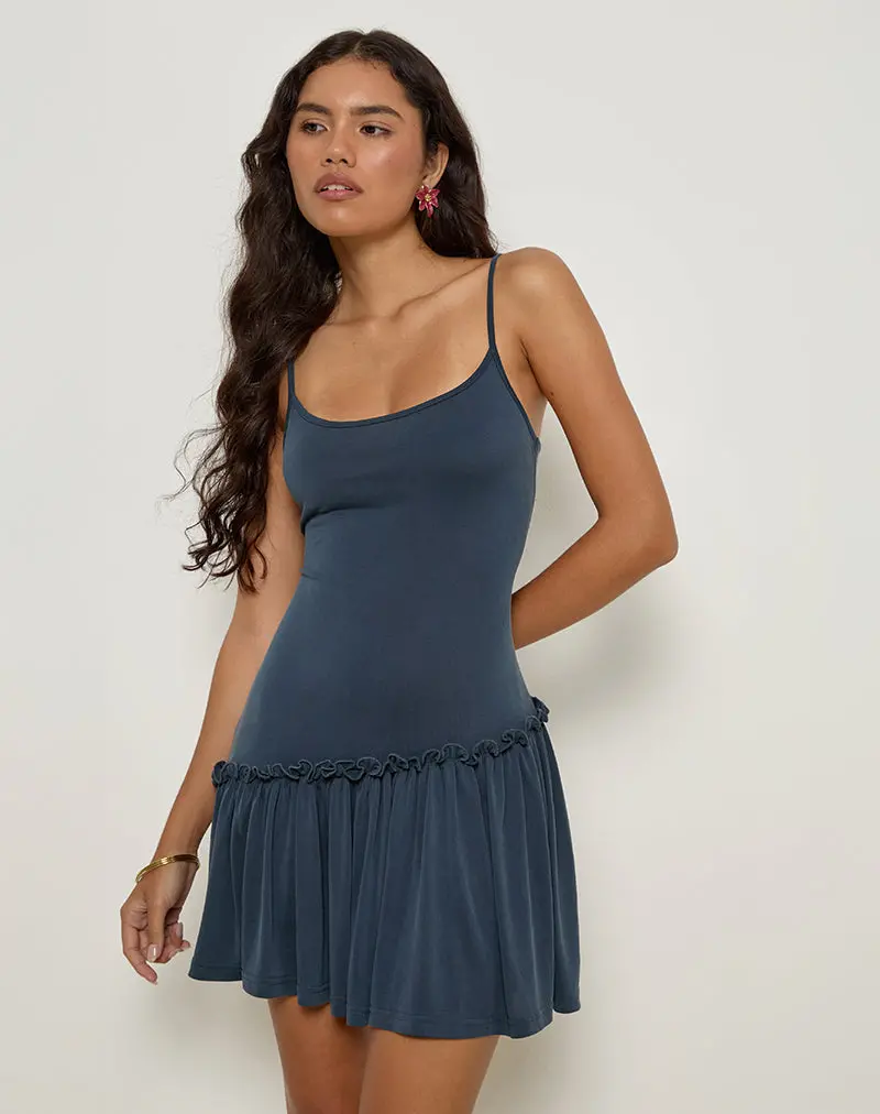 Suvi Cami Mini Dress In Ocean Storm 1