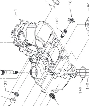 72687 Main Left Housing Hydrogear Ref 1 1