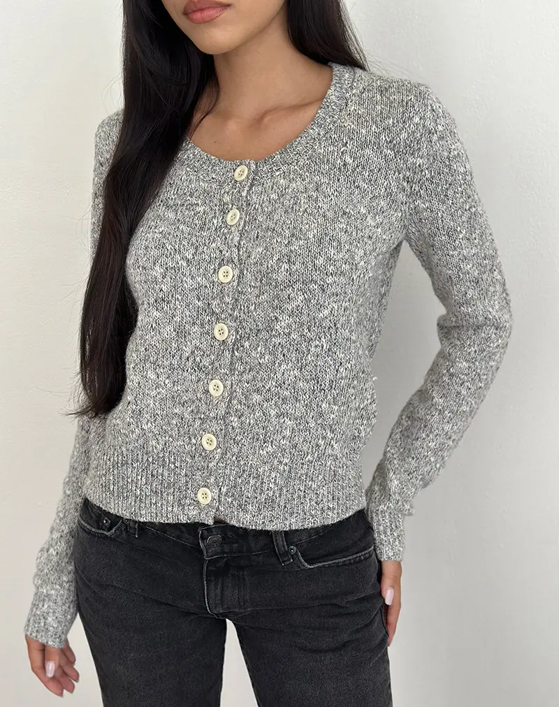 Talira Cardigan In Knit Dark Grey Marl 1