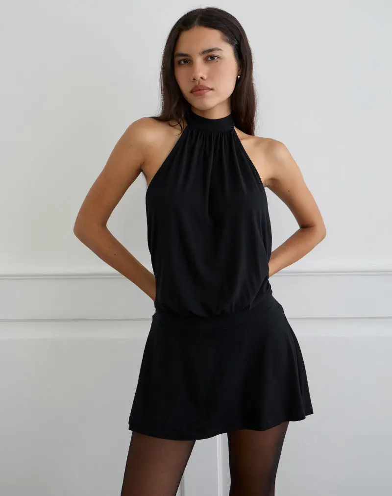 Vaklina Mini Dress In Rayon Jersey Black 1