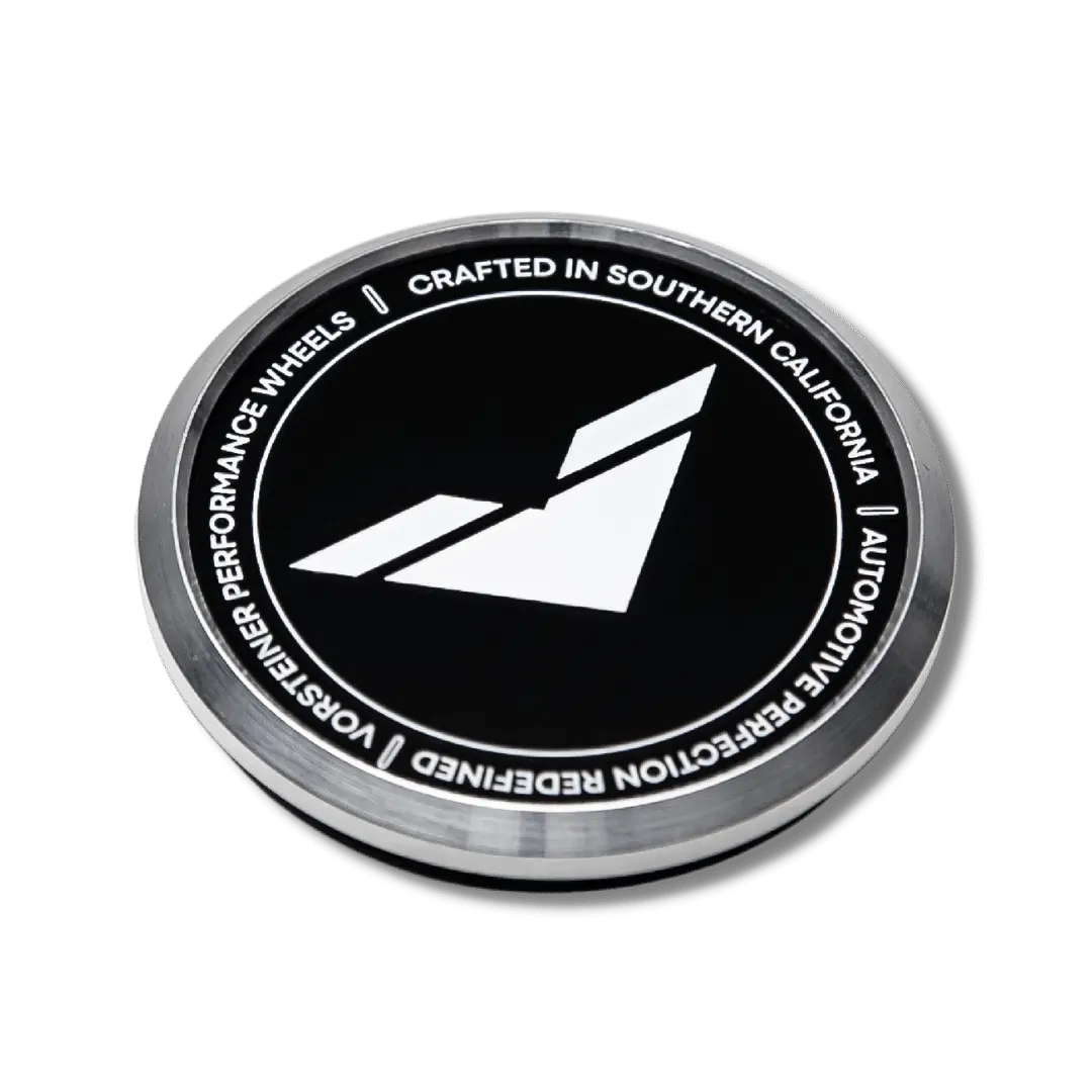 Vorsteiner Aluminum Center Caps - Black With White Logo 1