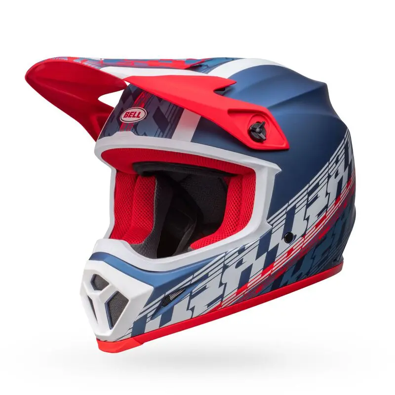Bell Helmet Mx-9 Mips (Offset Matte Metallic Blue/White) 1