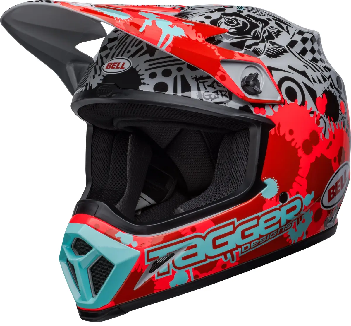Bell Helmet Mx-9 Mips (Tagger Splatter Bright Red/Gray) 1
