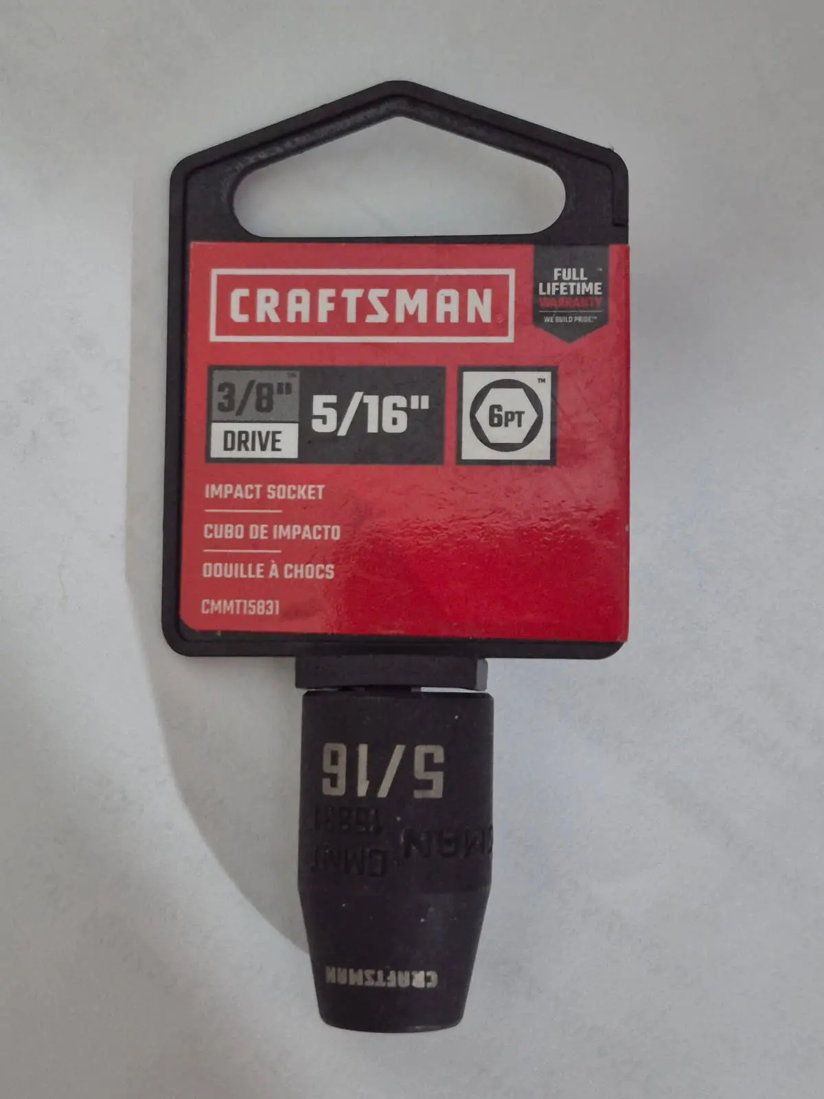 Cmmt15831 5/16" Shallow Impact Rated 6 Point 3/8 Drive Socket Craftsman 1