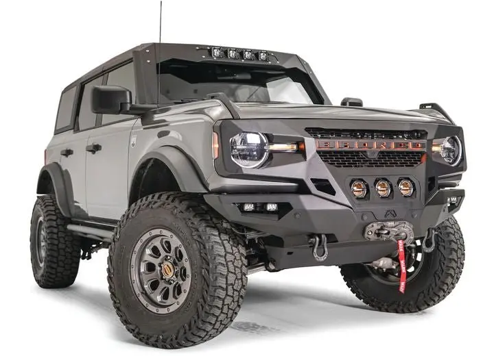 Fab Fours Front Full Width Grumper; Matte Black Ford Bronco 1