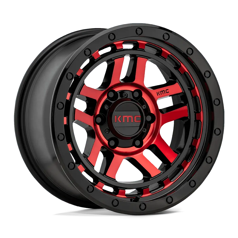 Ford Bronco Recon Km540 Wheel Red Gloss Black Machined  | Kmc 1