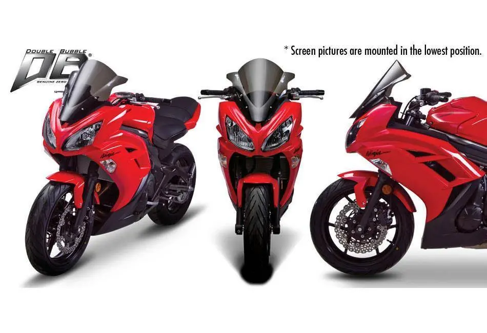 Zero Gravity Double Bubble Windscreen Fits For Kawasaki Er6f &  Ninja 650 (Clear) 1