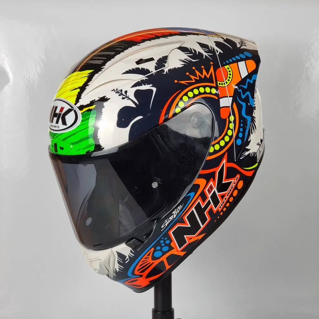 Nhk Helmet Gp R Tech Remi Gardner #3 (Champion White Glitter Glossy) 1