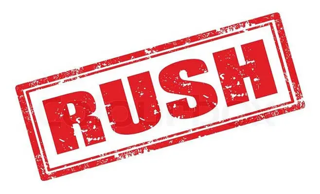 Rush Delivery ( Not Next Day Air ) Call For Details, Otherwise This Is Our Priority Order Processing.  Again--- This Is Not Next Day Air. 1