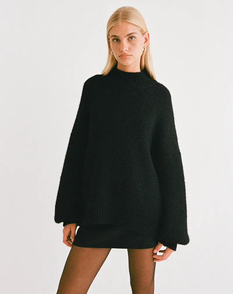 Amato Oversized Jumper In Black 1