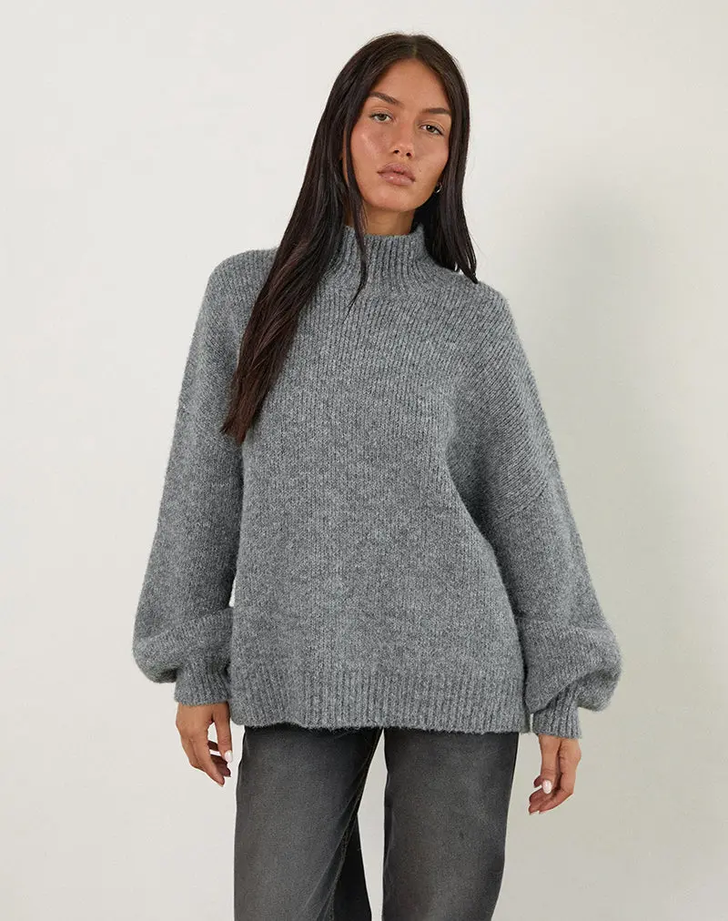Amato Oversized Jumper In Grey 1
