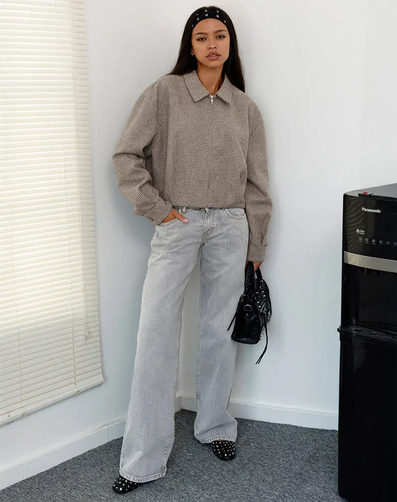 Carlo Cropped Jacket In Check Brown 1