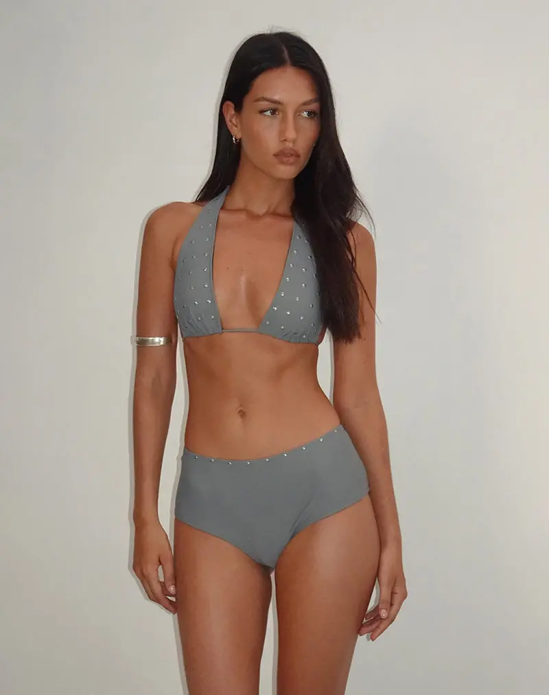 Kairi Bikini Bottom In Charcoal With Studs 1
