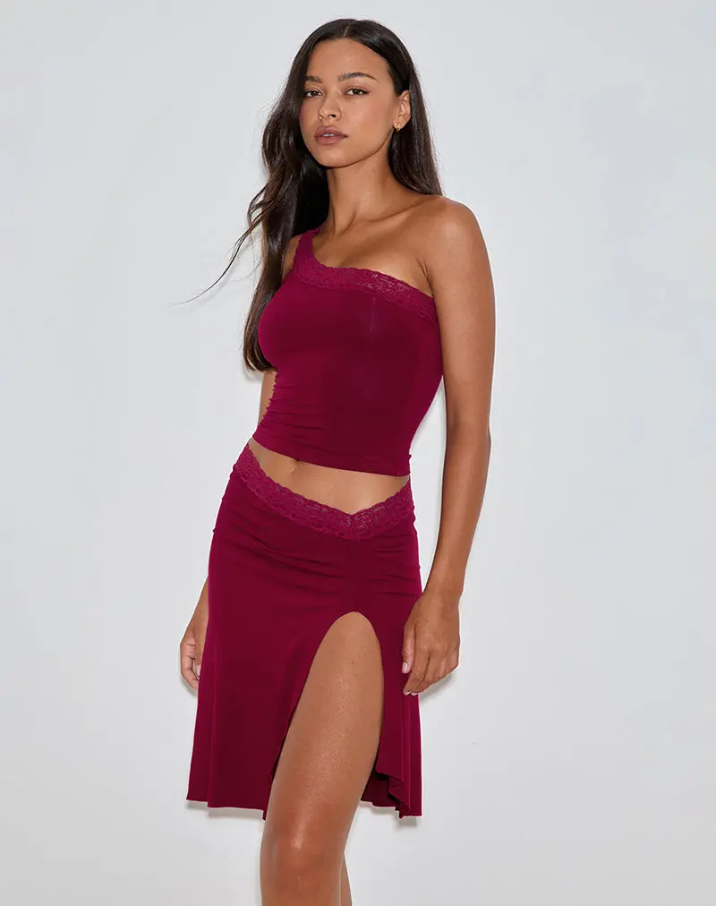Laudine Midi Skirt In Burgundy 1