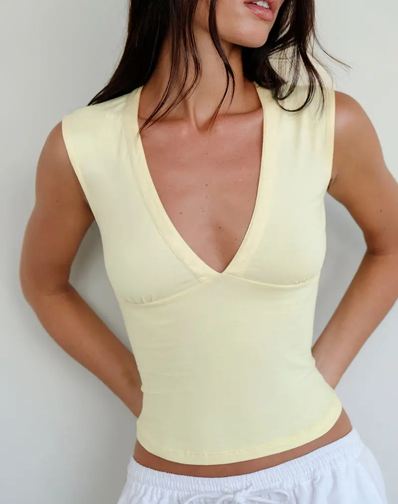 Emberly Plunge Top In Lemon 1