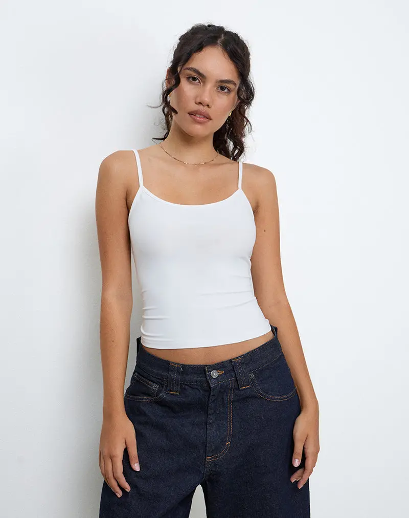 Jasila Vest Top In White 1